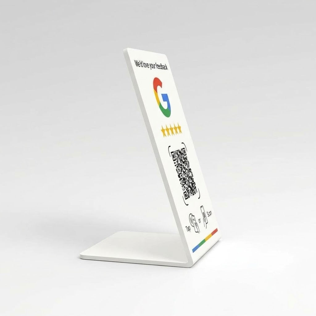 Google Review Card Staand - Wit