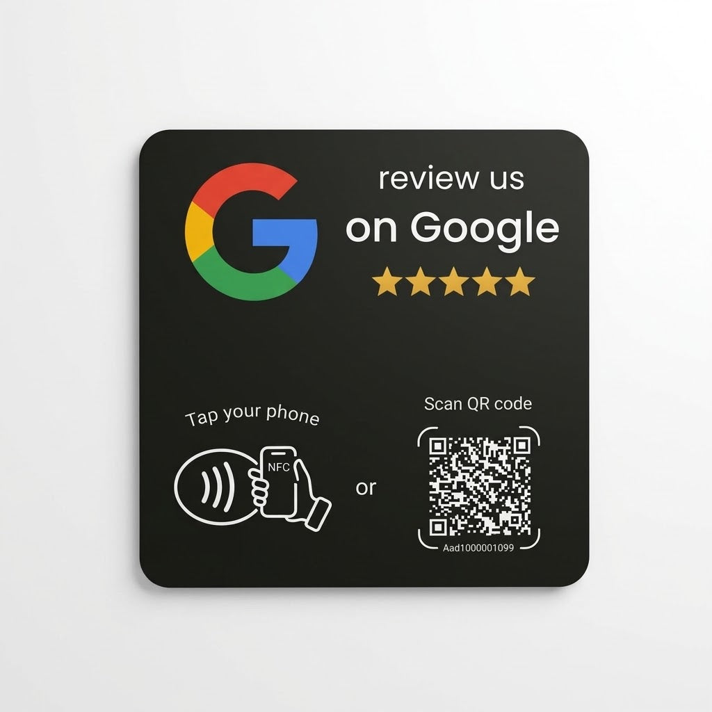 Google Review Card Liggend - Zwart