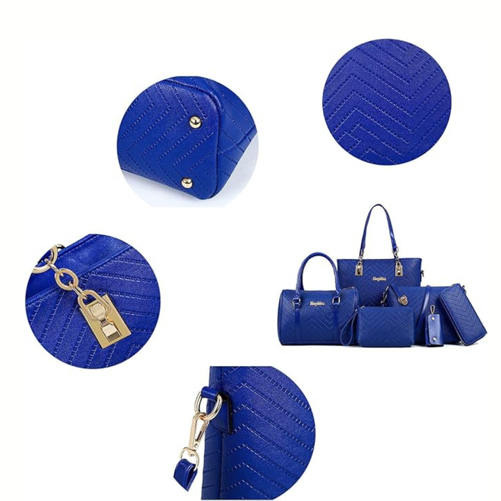 Amanda | Klassisches Set aus 6 PU-Lederhandtaschen