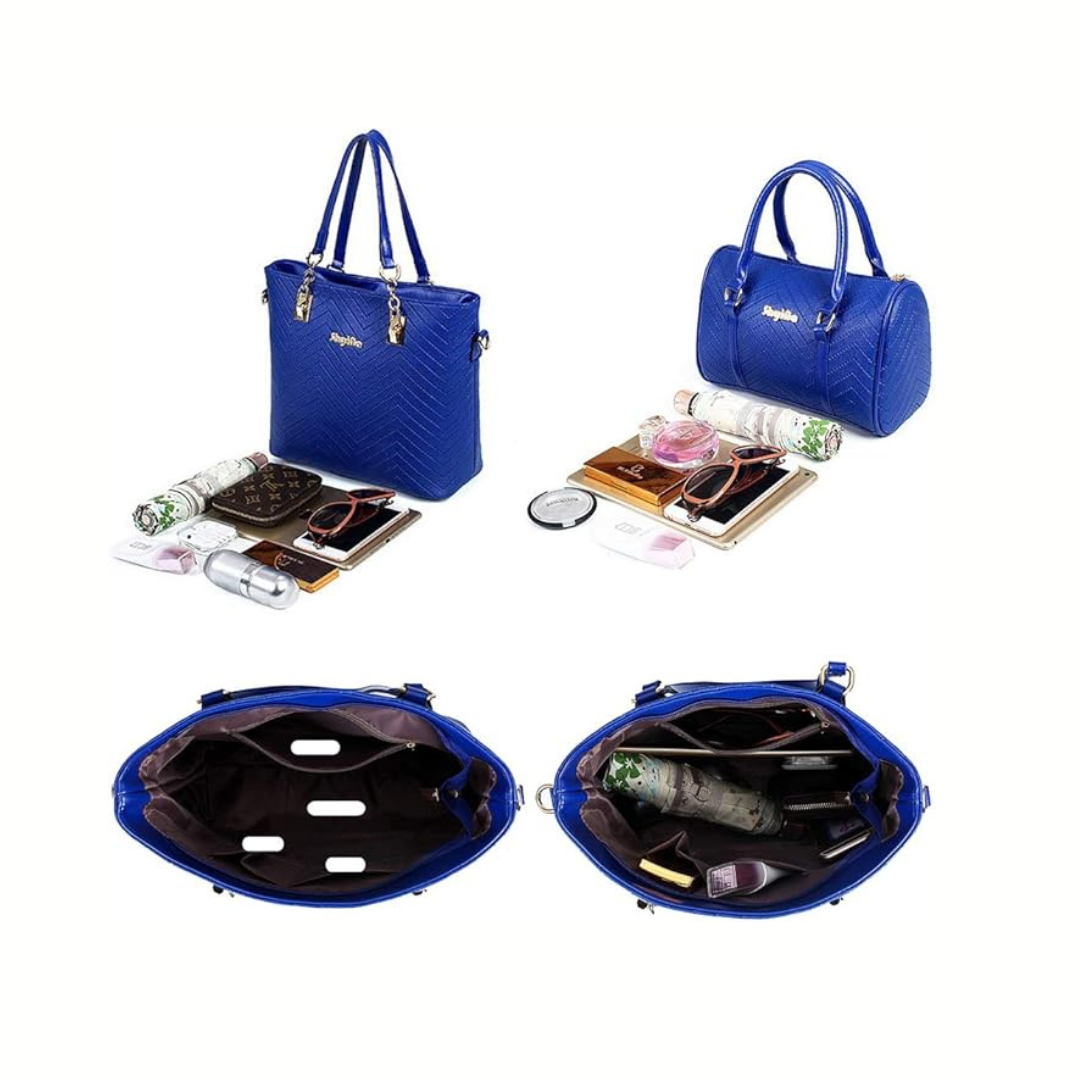 Amanda | Klassisches Set aus 6 PU-Lederhandtaschen