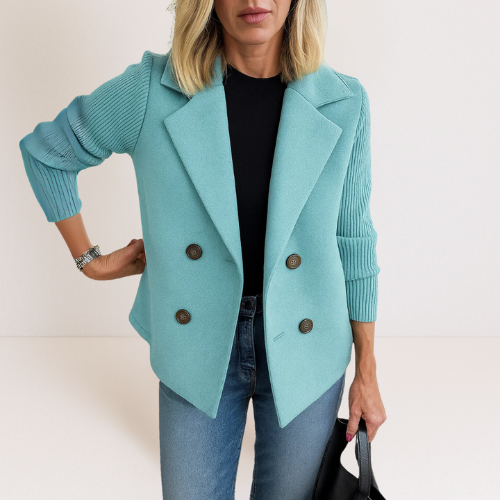 Martine™ - Elegancka Kurtka z Dzianinowymi Rękawami