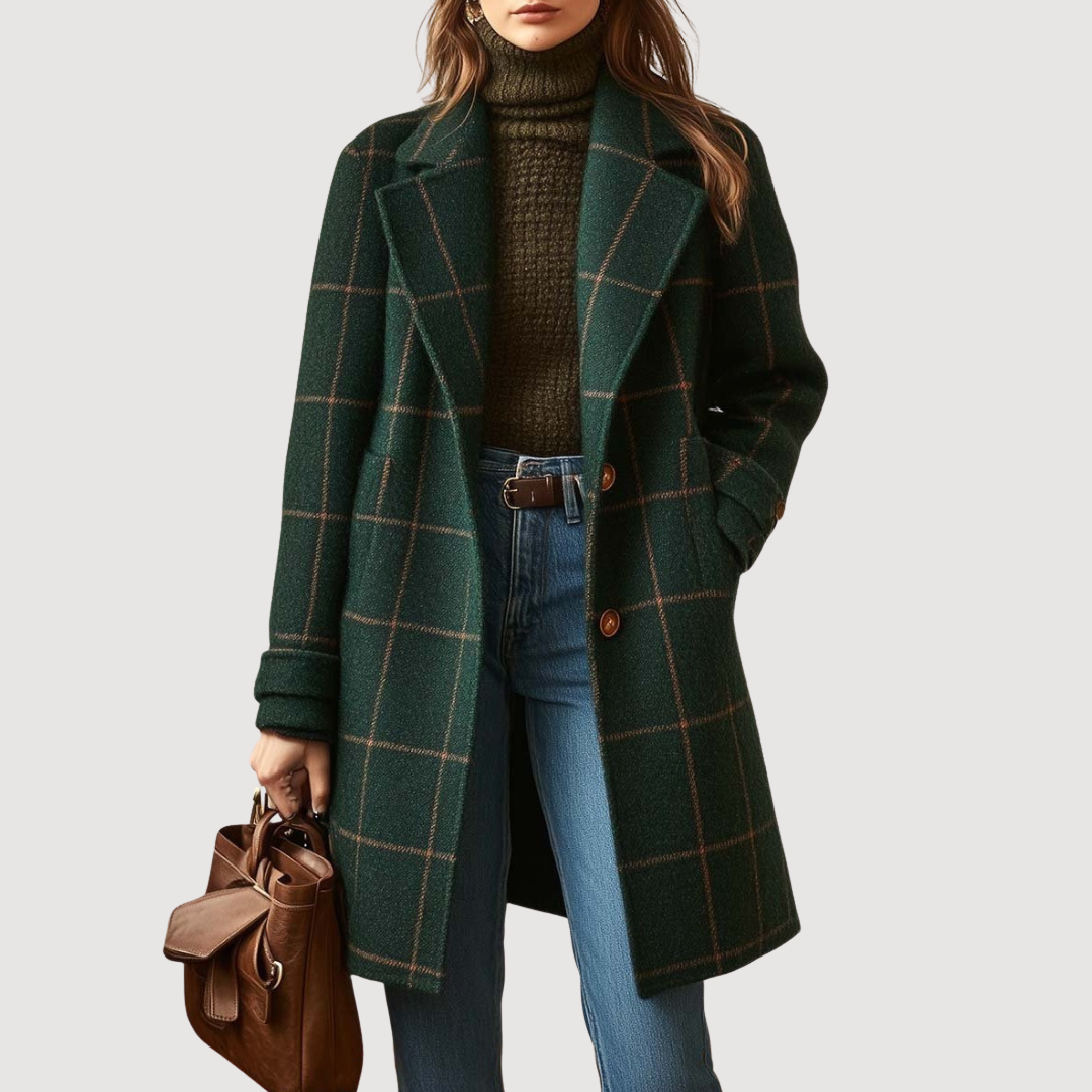 Catherine | Karierter Tweedmantel