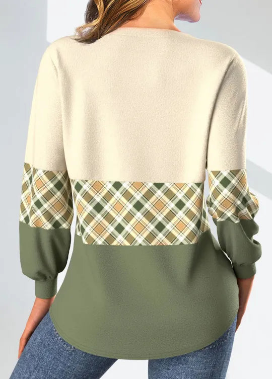 Annelie | Sweter z Wzorem w Kratę