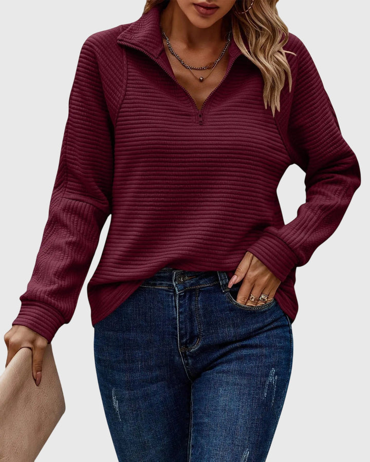 Abigail™ | Eleganter Strickpullover mit Reißverschluss