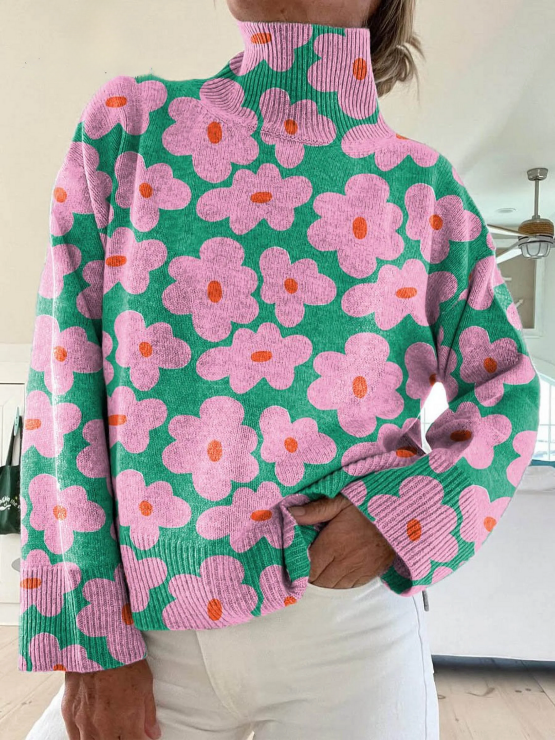Aspen | Blumenpullover aus Strick