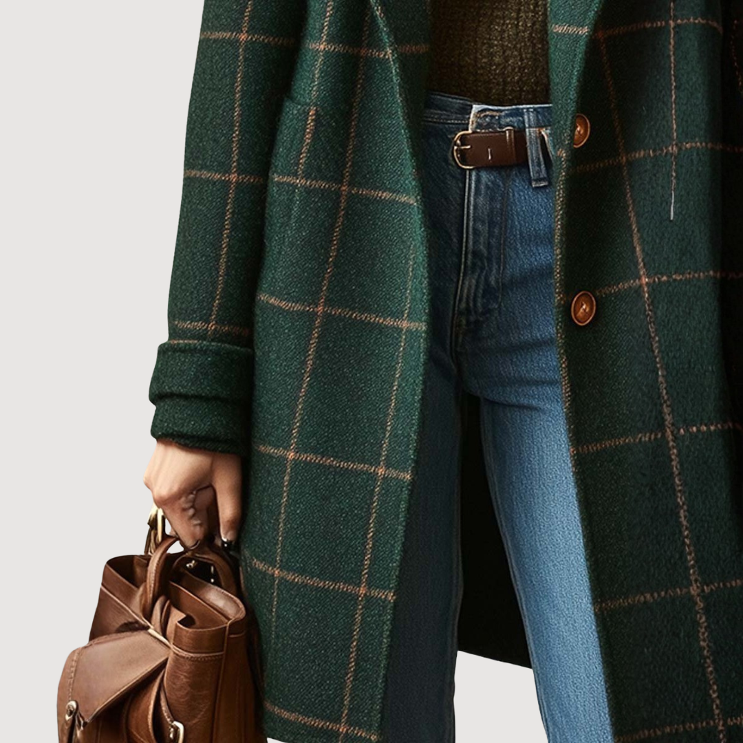 Catherine | Karierter Tweedmantel