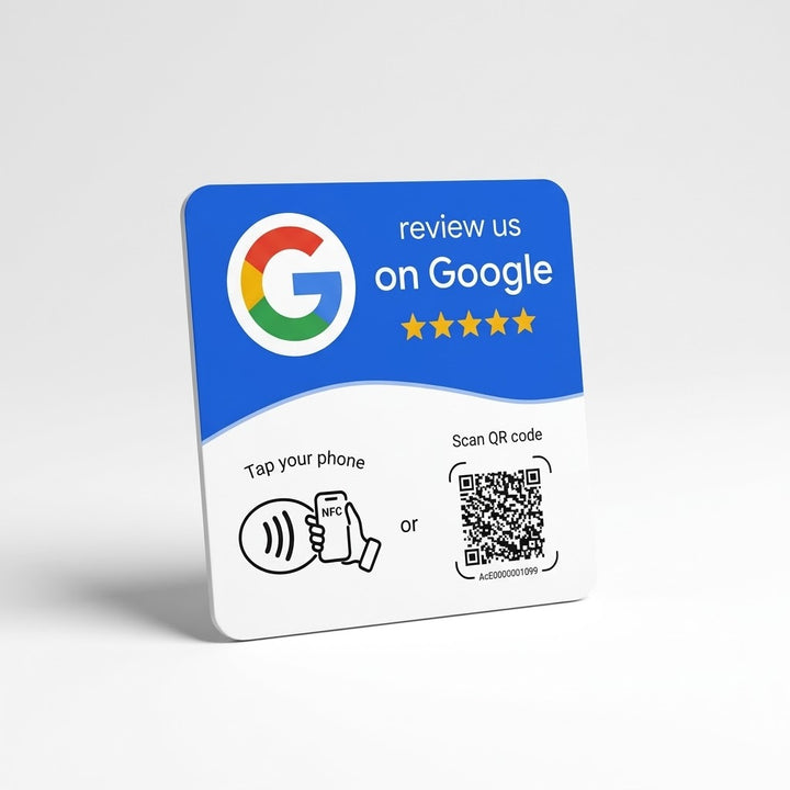 Google Review Card Liggend - Blauw