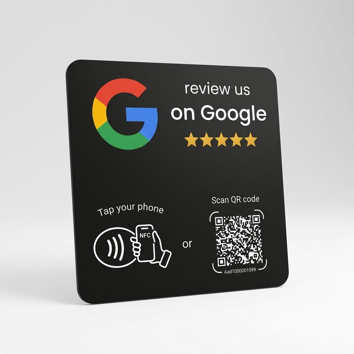 Google Review Card Liggend - Zwart