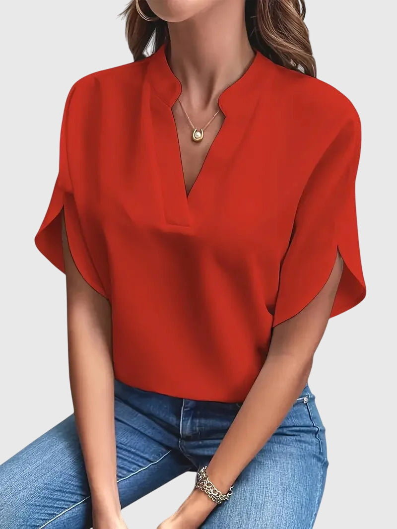 Beatrix™ | Weiche und Elegante V-Ausschnitt-Bluse