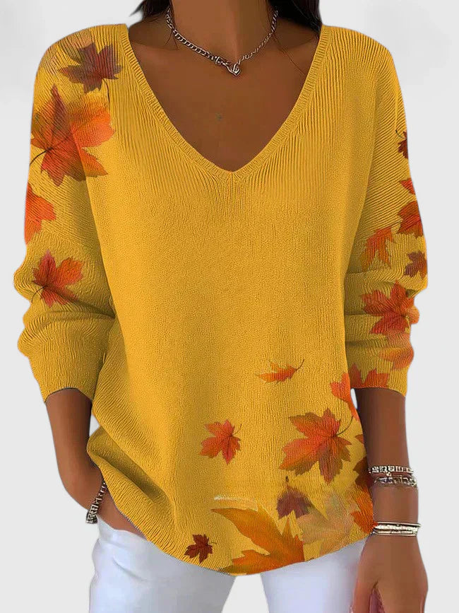 Sera™ | Elegancki Sweter z Dekoltem w Serek