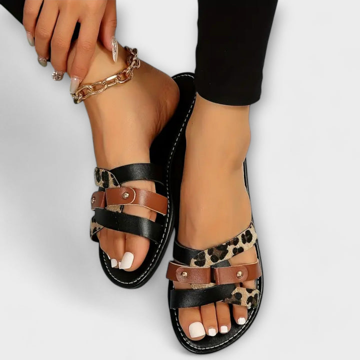 MATHILE | SANDAŁY LEOPARD KREUZRIEMEN