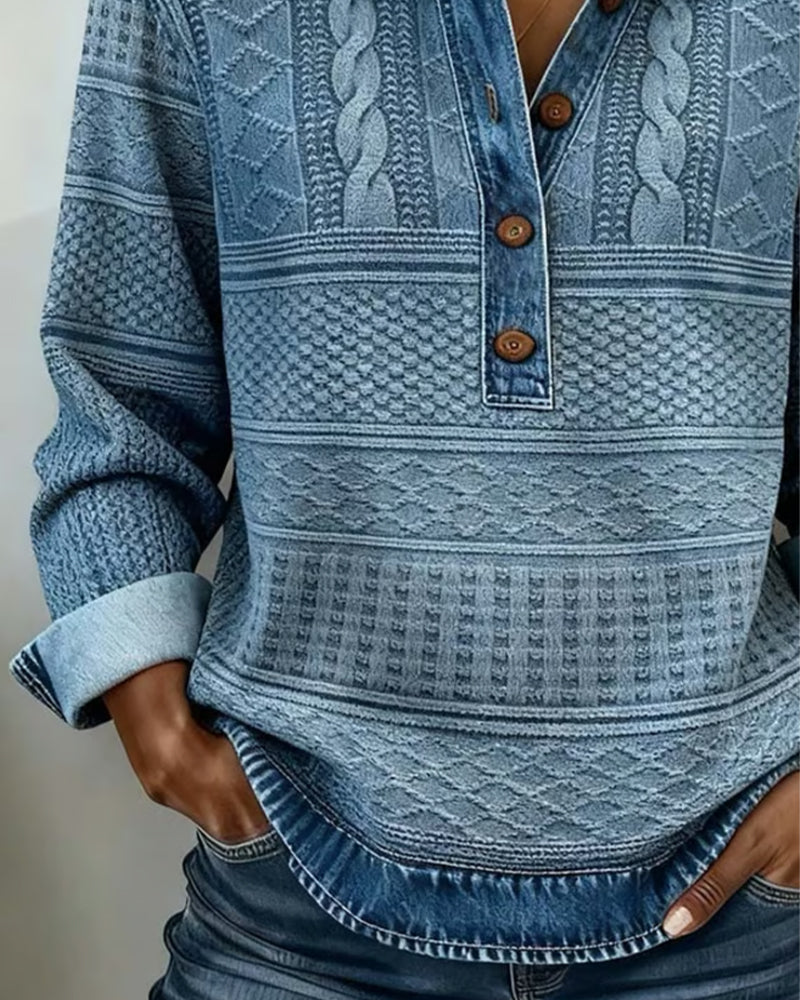 Gwen | Luzny Jumper z Półgolfem