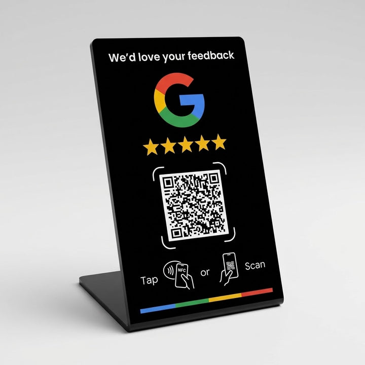Google Review Card Staand - Zwart