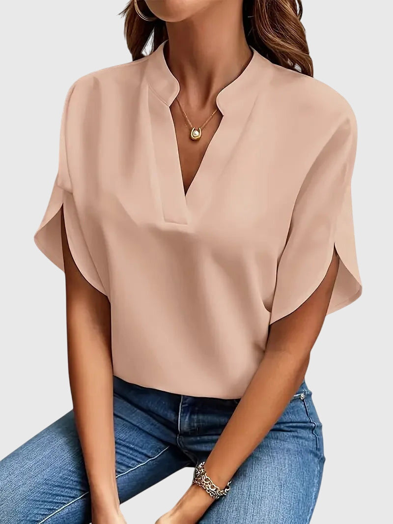 Beatrix™ | Weiche und Elegante V-Ausschnitt-Bluse