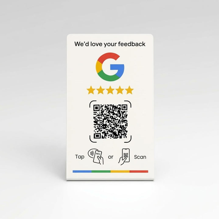 Google Review Card Staand - Wit