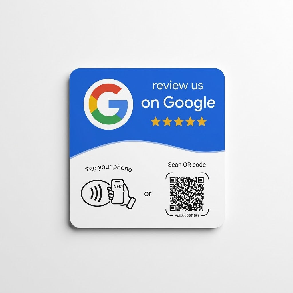 Google Review Card Liggend - Blauw