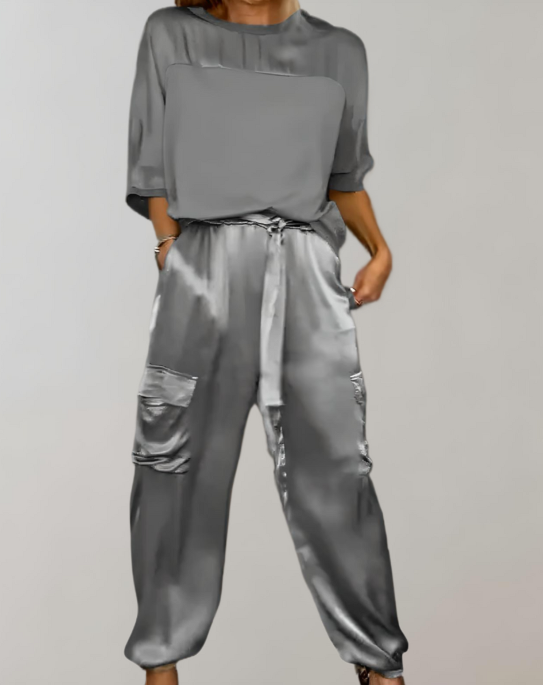 DYLAN | ZESTAW LOUNGE CARGO Z MATERIAŁU SATYNOWEGO