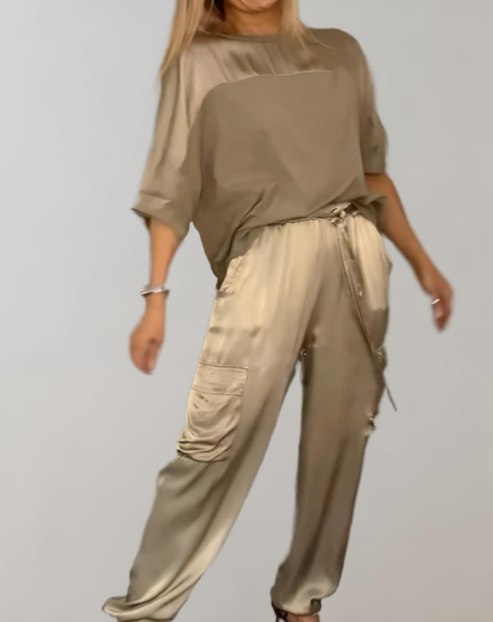 DYLAN | ZESTAW LOUNGE CARGO Z MATERIAŁU SATYNOWEGO