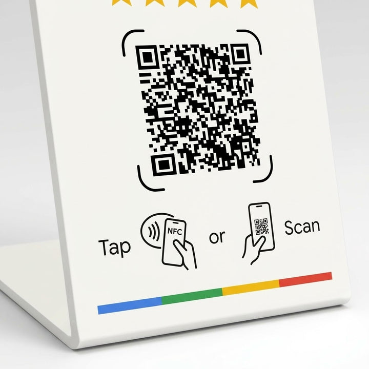 Google Review Card Staand - Wit