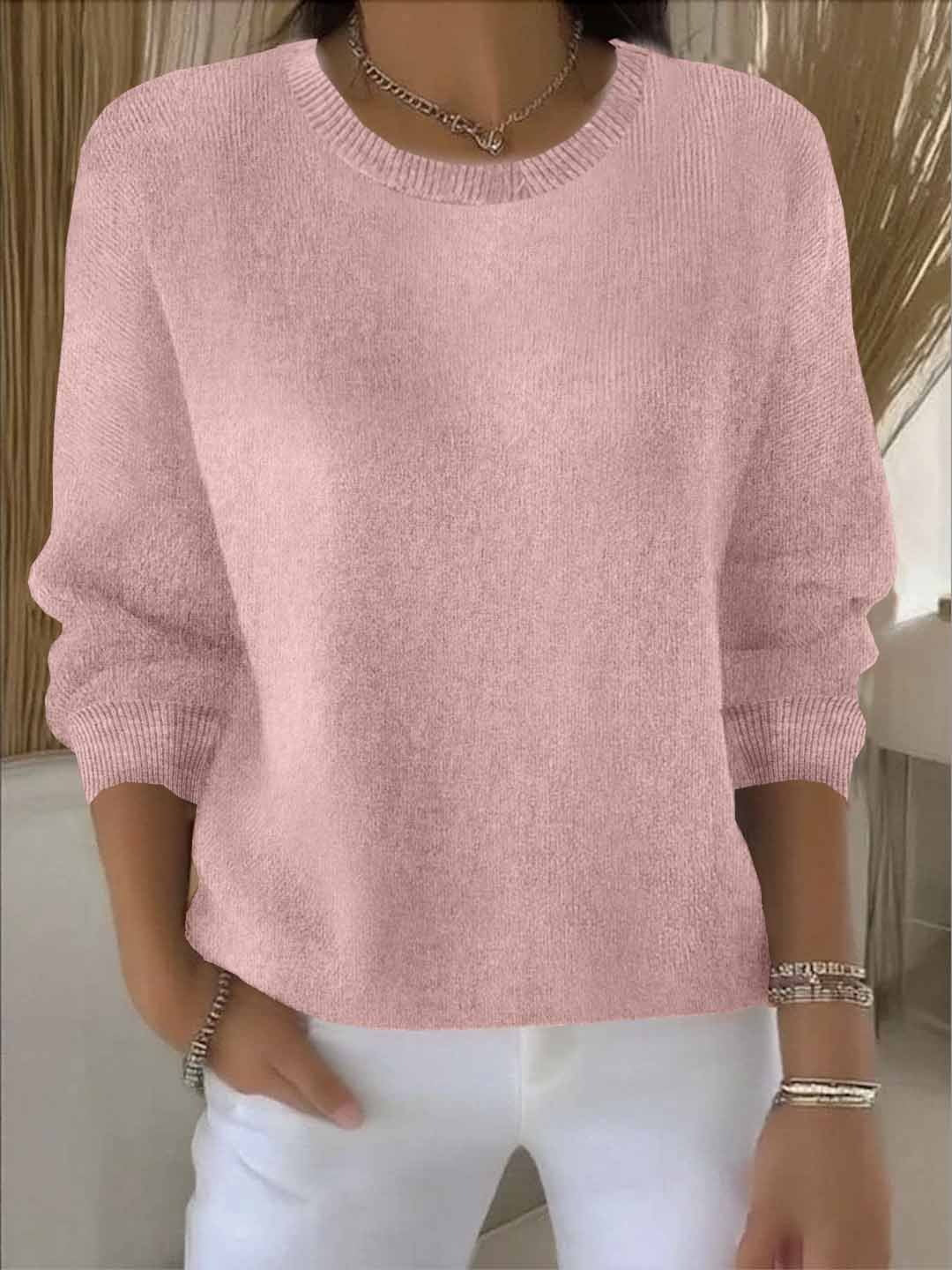 Talia | Miękki Różowy Sweter Dzianinowy