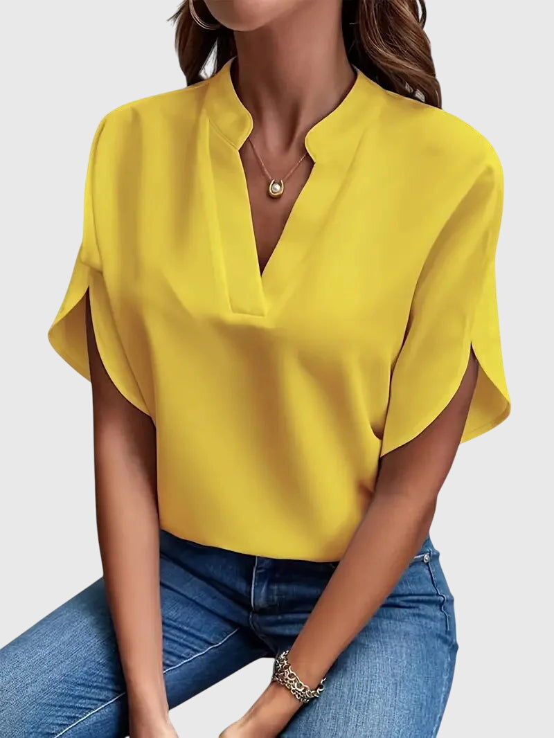 Beatrix™ | Weiche und Elegante V-Ausschnitt-Bluse