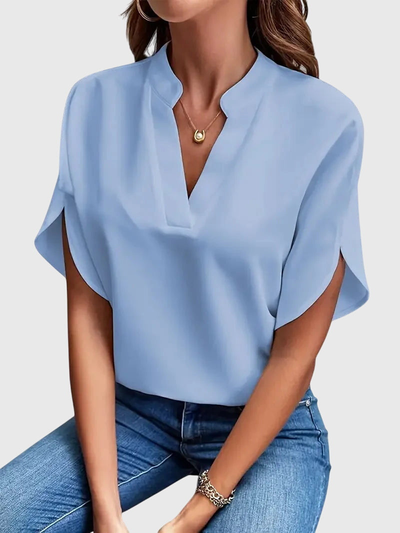 Beatrix™ | Weiche und Elegante V-Ausschnitt-Bluse