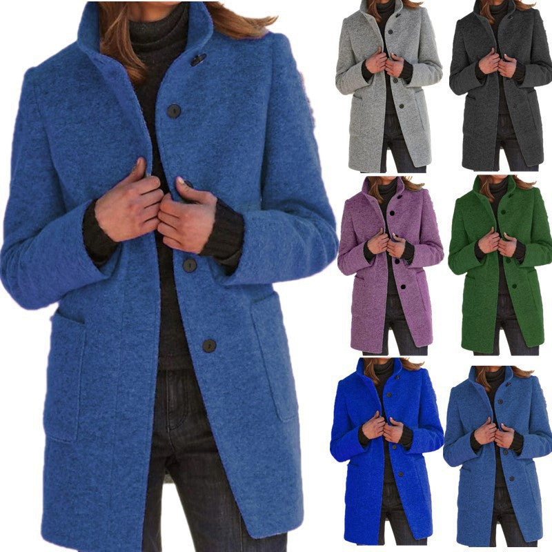 Vintora™ - Windbreaker für Damen, Retro-inspiriert, lang, mit Reißverschluss und Stehkragen
