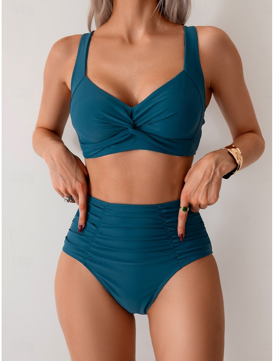 NICOLE | Bikini z marszczonym materiałem