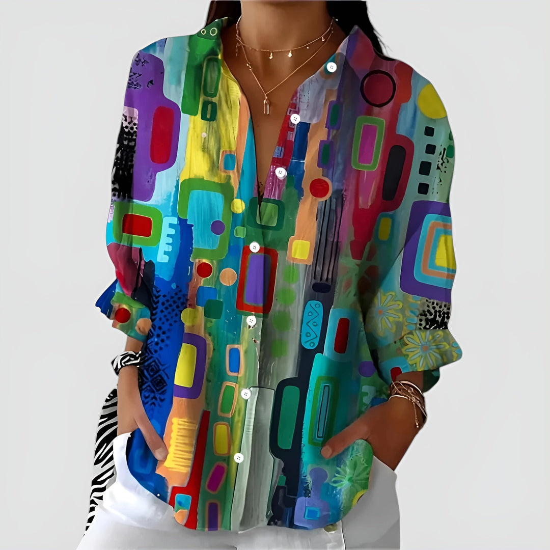 BLUZKA EDNA™ MIT GEOMETRISCHEM MUSTER