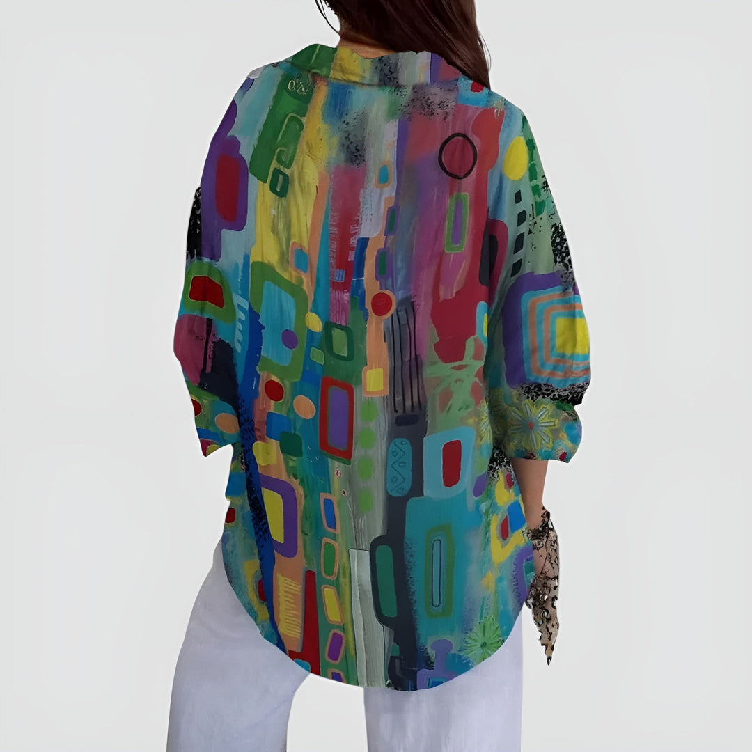 BLUZKA EDNA™ MIT GEOMETRISCHEM MUSTER