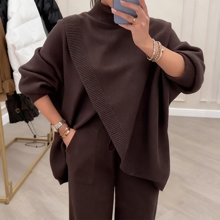 LILA | DAMEN 2-TEILIGES OVERSIZED STRICKPULLOVER- UND HOSEN-SET